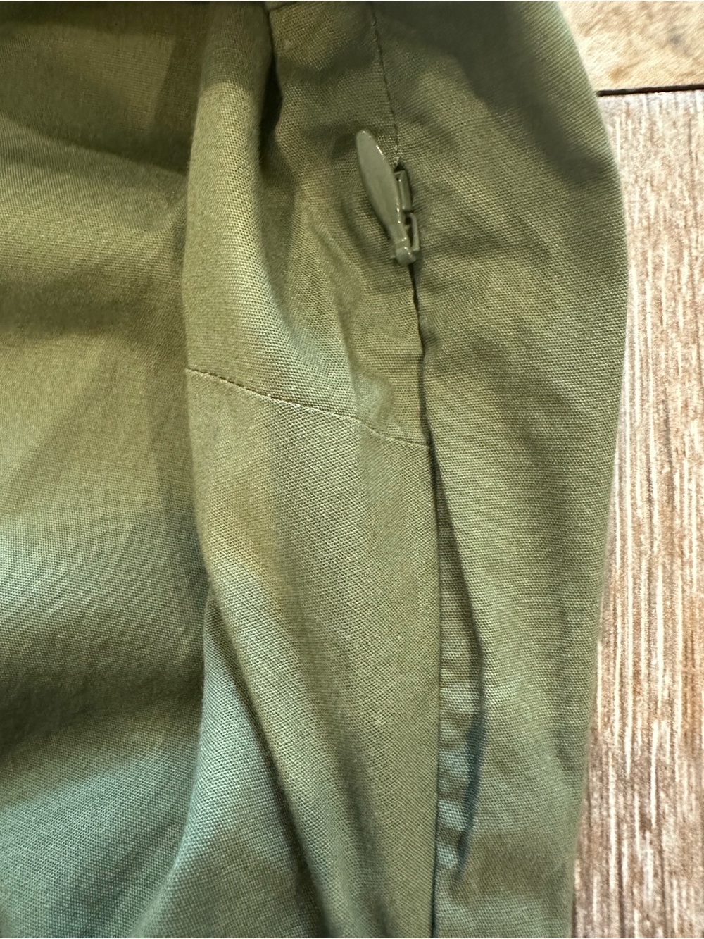 J. Crew Olive Green V-Neck Puff Sleeve Midi Dress - Picture 9 of 12